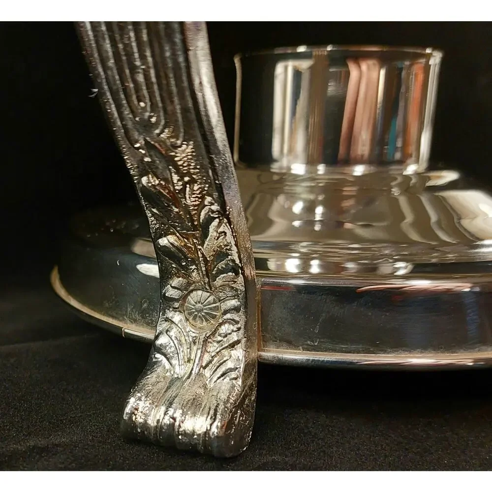 Vintage English Silver Mfg Corp Leonard Silver Plated Chafing Dish Buffet Warmer
